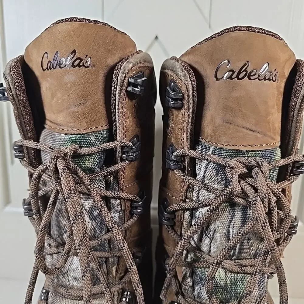 Cabelas Camo Hunting Boots Mens 9 Waterproof Insulated Tall Gore-Tex Thinsulate